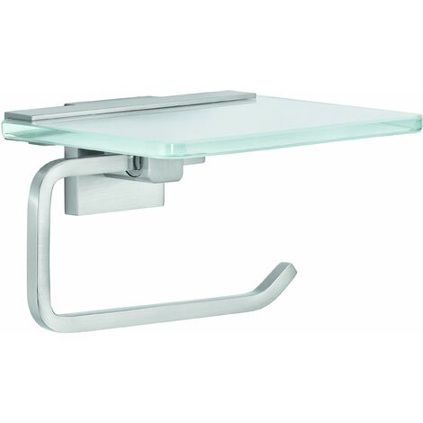 Tesa Exxclusiv Scopino WC, Autoadesivo, Look Acciaio Inox, Design Sofisticato, Inox Assicurato, 445mm x 98mm x 138mm