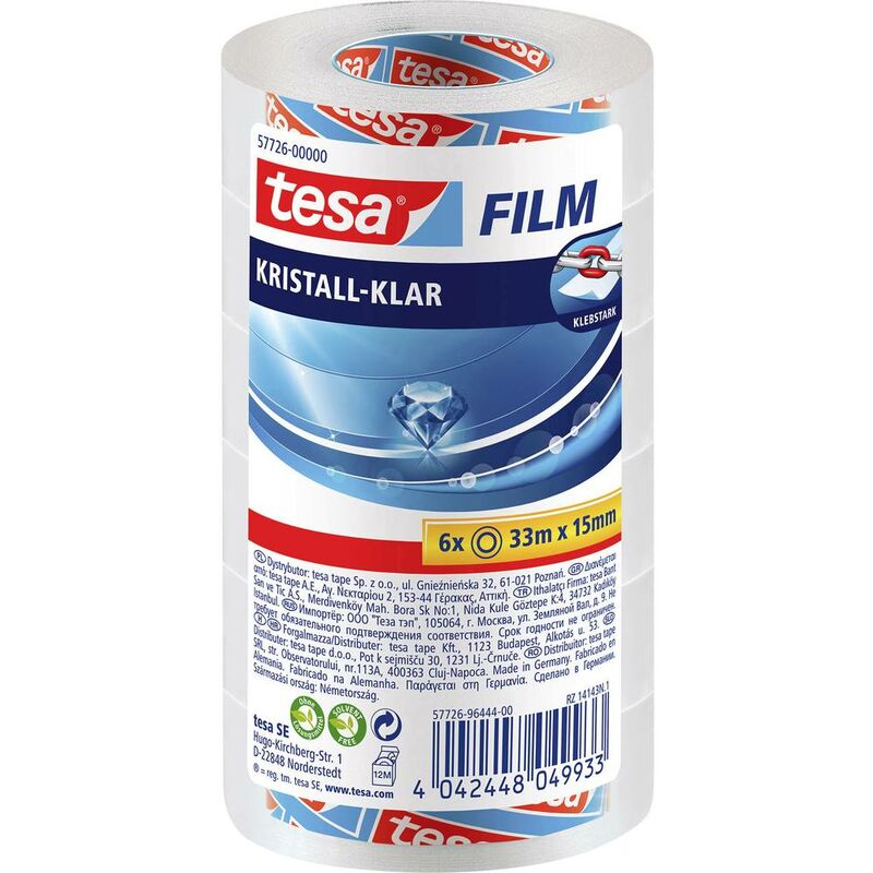 Image of Klebefilm film® kristall-klar 57726-00000-02 Pellicola adesiva Cristallino Trasparente (l x l) 33 m x 15 mm 6 - Tesa