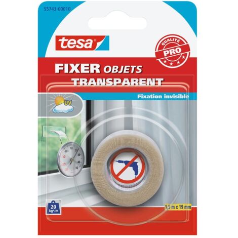 TESA - fixation objets double face transparent 1.5mx19mm