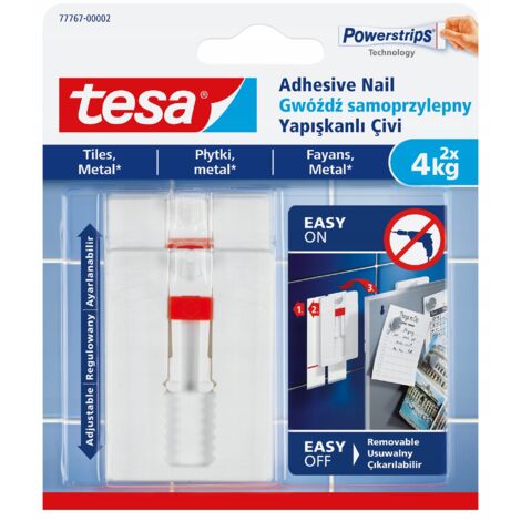 Tesa - Ganchos autoadhesivos ajustables para azulejos (2 unidades, 4 kg)