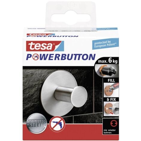 Tesa Powerstrips Gancio a soffitto con 2 x Powerstrips Large Bianchi