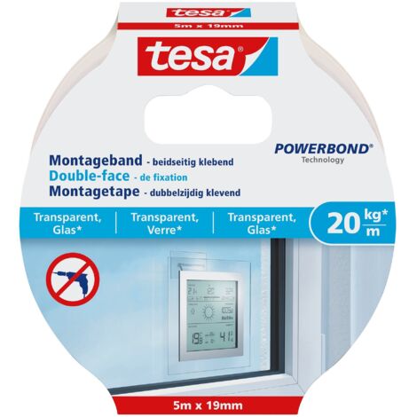 tesa GLASS 77741-00000-00 Nastro per fissaggio tesa® Powerbond Trasparente (L x L) 5 m x 19 mm 1 pz.