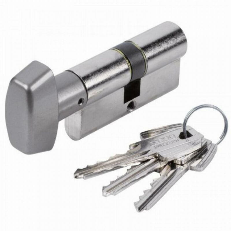 Tesa Assa Abloy - Vernickelter T5C Knaufzylinder tesa 80mm (40+40) - MV3 variure 78565B - 503B4040NKA