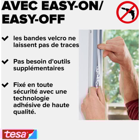 tesa® Insect Stop Moustiquaire COMFORT Rouleau de rechange Velcro - Moustiquaire Velcro pour fixation sans perçage sur la fenêtre - 1 rouleau de 560 cm - blanc