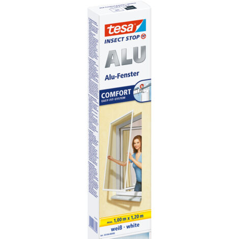 tesa Insektenschutz-Fenster COMFORT 100 x 120 cm weiß Insektenschutzfenster