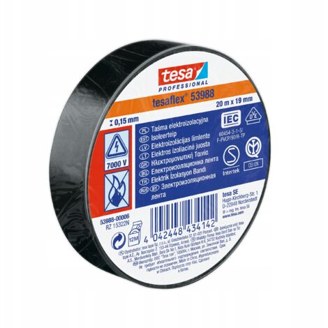 Tesa Isolierband schwarz 20 mx 19 mm
