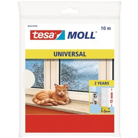 Tesa – Joint en mousse calfeutrage porte et fenêtres 10m – Mousse auto-adhésive – Réduit bruit et courants d'air – Pour fenêtres bois et PVC