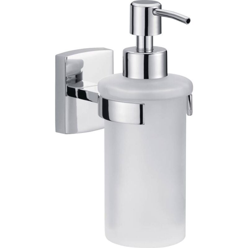 Klaam 40267-00000-00 Distributeur de savon 200 ml chrome (brillant), blanc (satiné) - Tesa