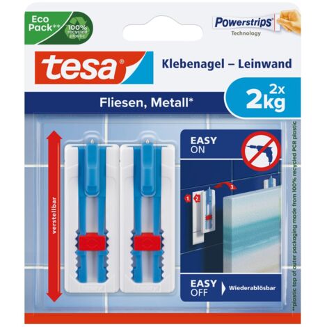 tesa Klebenagel für Leinwand Fliesen & Metall (verstellbar, 2kg)