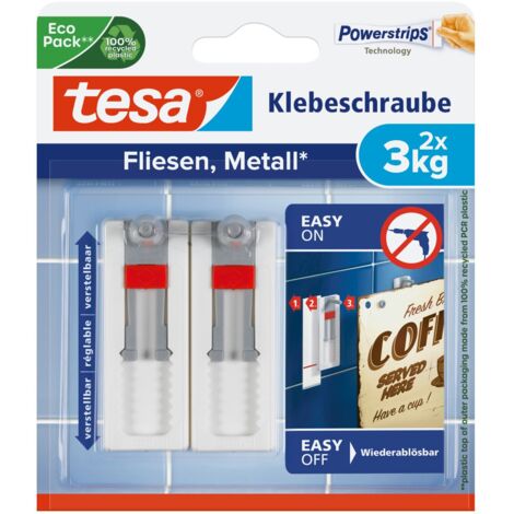 tesa Klebeschraube Traglast 3 kg, 2 Stück Haken, Ösen & Nieten