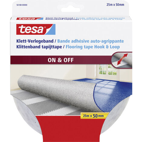 tesa  Klett-Verlegeband zum Aufkleben  (L x B) 25 m x 50 mm Weiß 1 St.