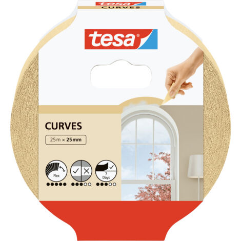 tesa KURVEN 56533-00001-02 Kreppband  Beige (L x B) 25 m x 25 mm 1 St.