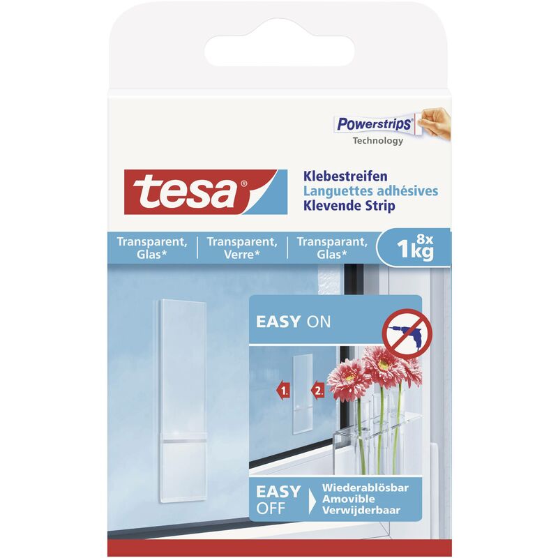 Tesa - 77733 Languettes adhésives ® transparent Contenu: 8 pc(s) - transparent