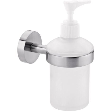 AP Cartucce - Dosatore Dispenser Porta Sapone liquido a parete in ottone e Vetro satinato