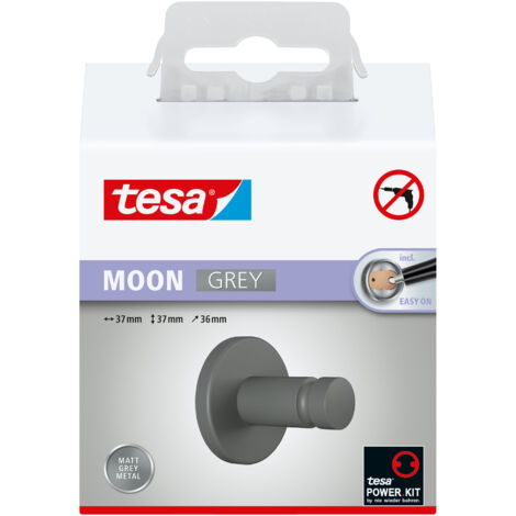 tesa MOON GREY Crochet porte-serviette colle métal S536362