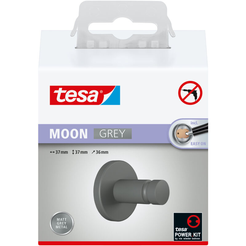 tesa 40583-00000-00 MOON towel hook Adhesive metal stylish & no dr...