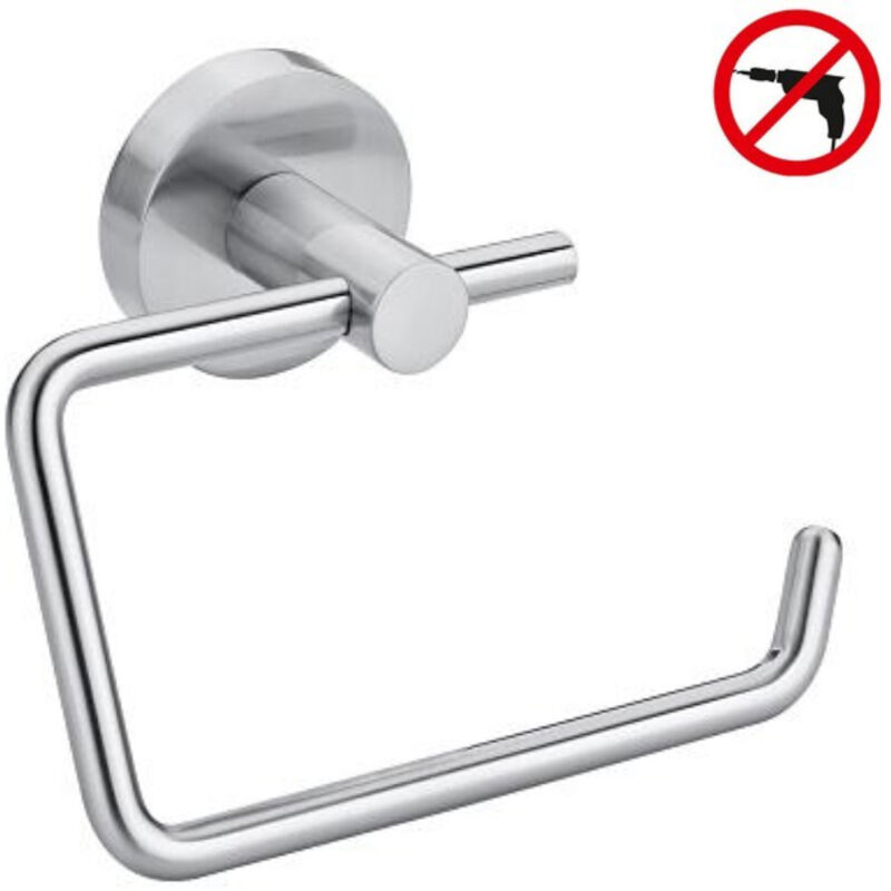 Moon porte rouleau wc, acier inoxydable, adhésif, 105mm x 138mm x 50mm - Tesa