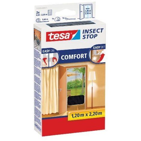 Tesa Mosquitera adhesiva puertas 2 unds 0,65x2,20m negro 55389