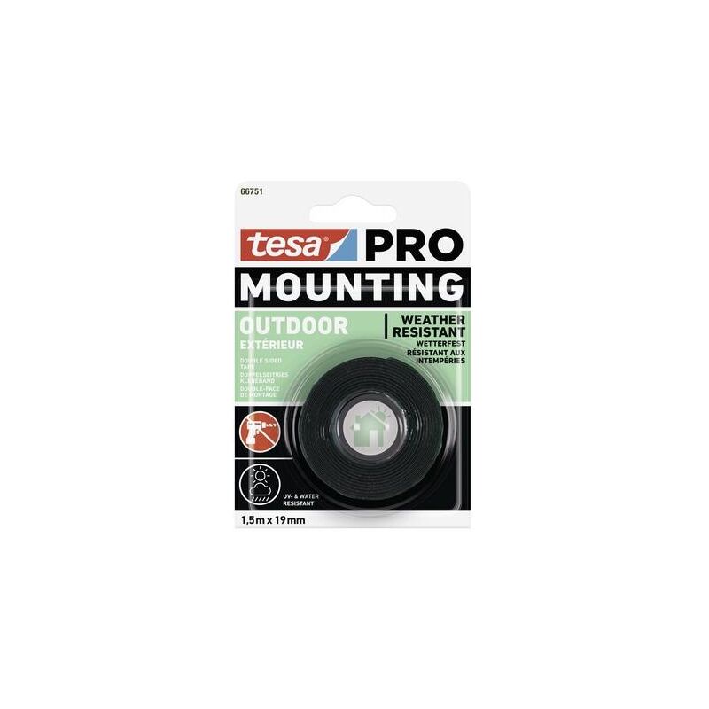 

Tesa Mounting Pro Outdoor 66751-00000-00 Cinta De Montaje Transparente (Lxl) 1.5 Mx 19 Mm 1 Uza(S)