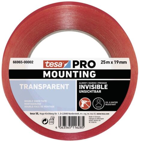 tesa Mounting PRO Transparent 66965-00002-00 Nastro per fissaggio Trasparente (L x L) 25 m x 19 mm 1 pz.