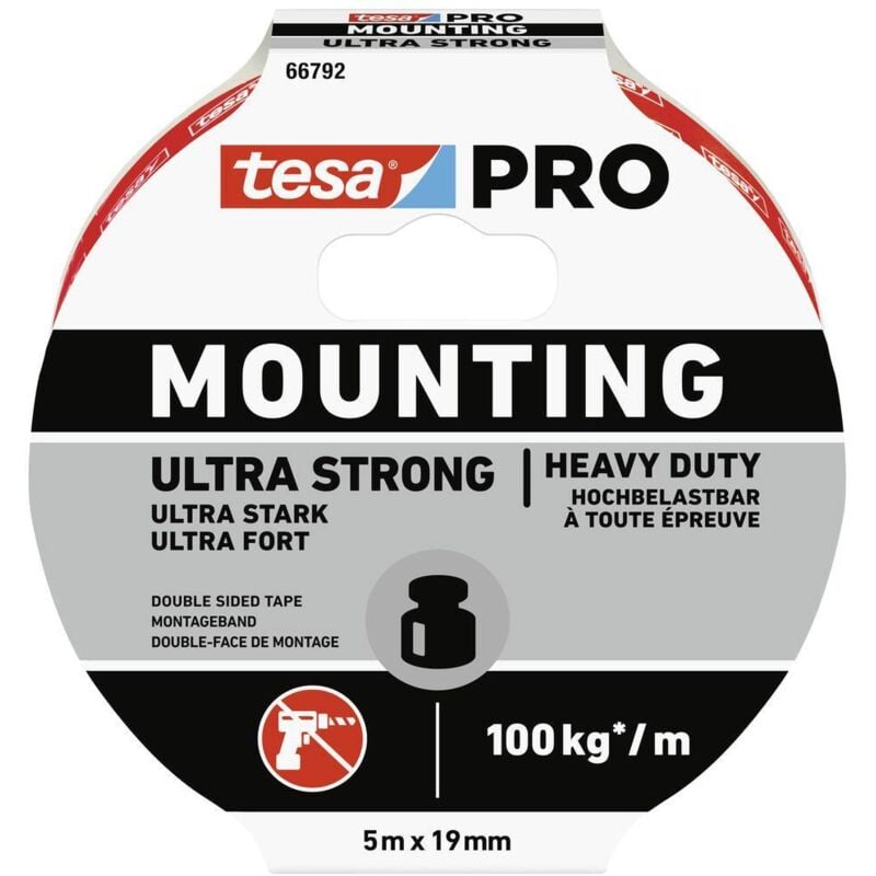 Tesa - Mounting pro Ultra Strong 66792-00001-00 Ruban de montage blanc (l x l) 5 m x 19 mm 1 pc(s)