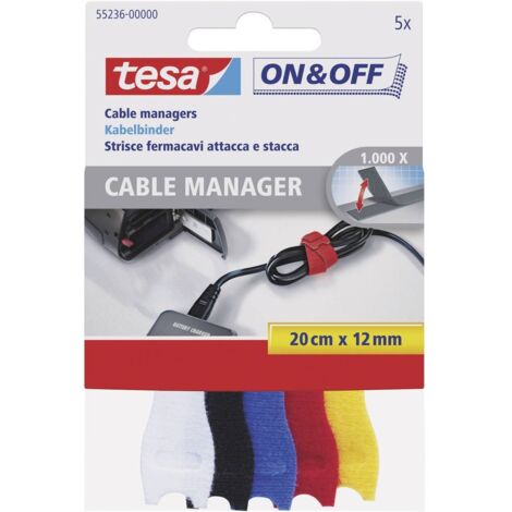 tesa On & Off fascetta per cavi riutilizzabile 5 pezzi assortiti