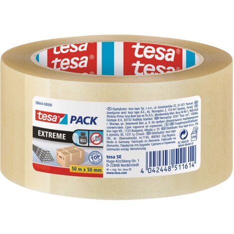 tesa Pack Solid & Strong – Nastro avvolgente silenziosamente/nastro per la chiusura sicura dei pacchetti. Disponibile in: trasparente e marrone