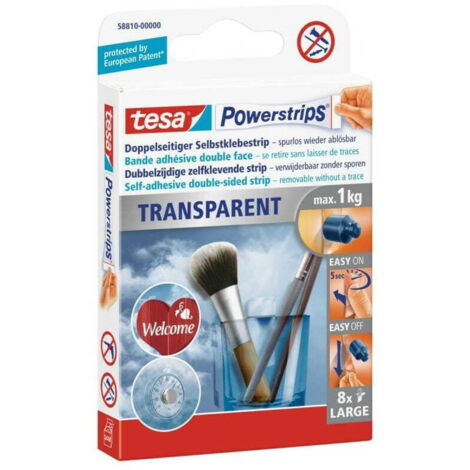 TESA PLASTRY POWERSTRIPS DECO 8szt. 1kg PRZEZROCZYSTE