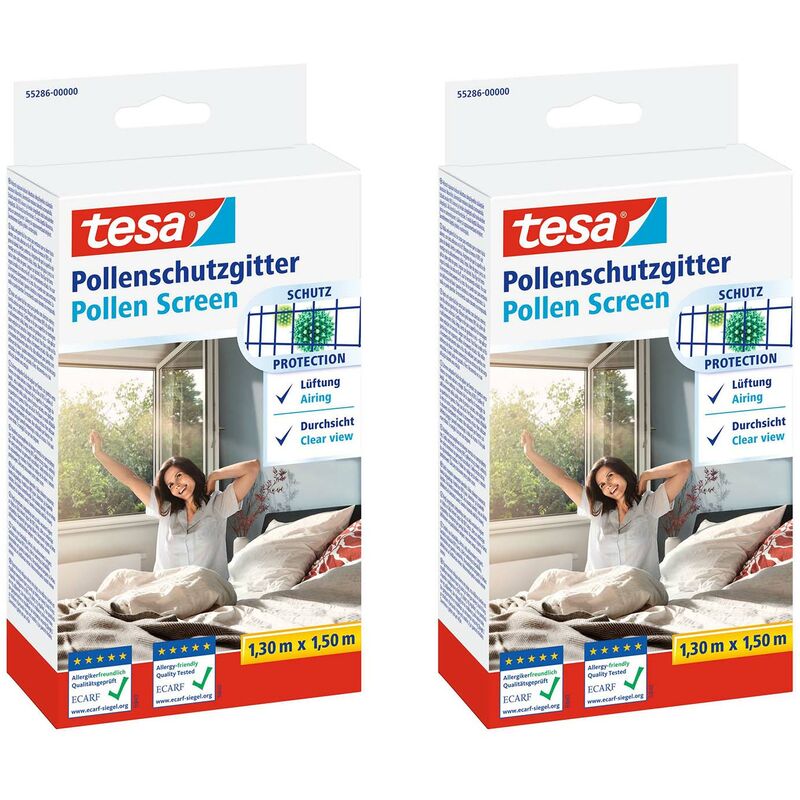 Pollenschutzgitter - zuschneidbarer, transparenter Pollenschutz für Allergiker - für nach innen öffnende Fenster - inkl. selbstklebendem Klettband
