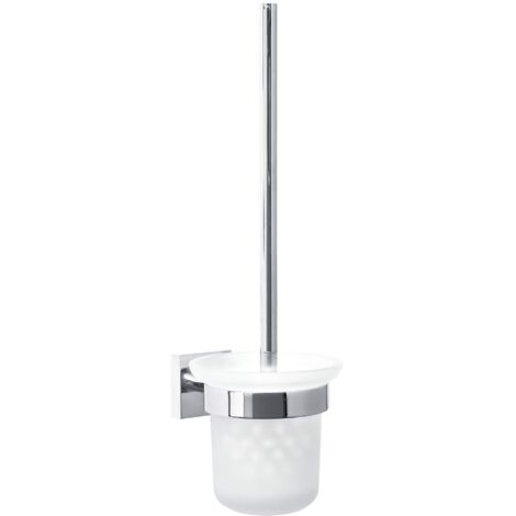Tesa Porta Asciugamani a Due Bracci Ekkro, Metallo Cromato Lucido, Autoadesivo, Tecnologia Adesiva di Montaggio, 80mm x 50mm x 420mm
