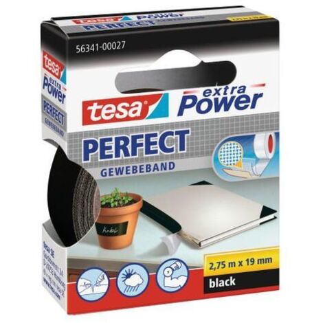 Tesa Power Perfect Ruban adhésif noir 19 mm x 2,75 m