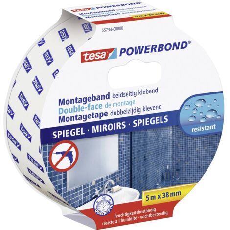 Tesa Powerbond Nastro Adesivo Montaggio Bianco 5m x 38mm