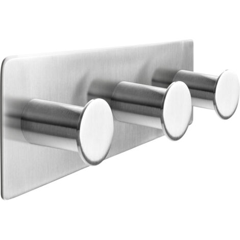 tesa Powerbutton Hakenleiste Classic Edelstahl, chrom, rostfrei Ablagen & Badregale