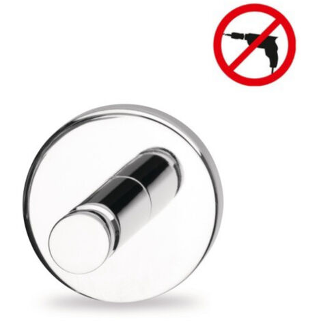 Tesa  Powerbutton Handtuchhaken verchromt, belastbar bis 8 kg, einfache Anbringung ohne Bohren (59322-00000-00)