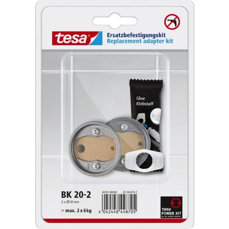 tesa Power.Kit BK20-2 Adattatore, kit di ricambio autoadesivo, anello in zama, diametro 41mm, altezza 8mm