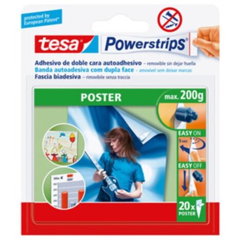 TESA POWERSTRIPS 20 STRISCE BIADESIVE POSTER
