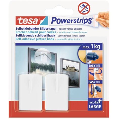 tesa POWERSTRIPS® Chiodo per immagini Bianco Contenuto: 2 pz.