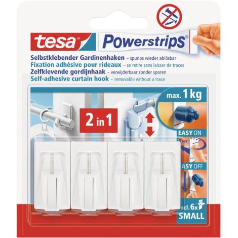 tesa Powerstrips Gardinenhaken weiß