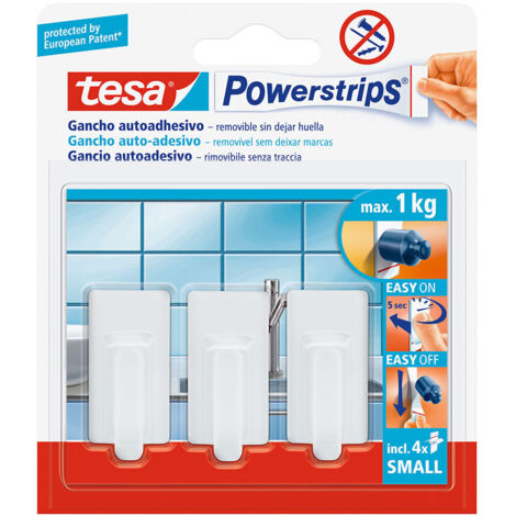 Tesa powerstrips hasta 1kg classic blanco 57530
