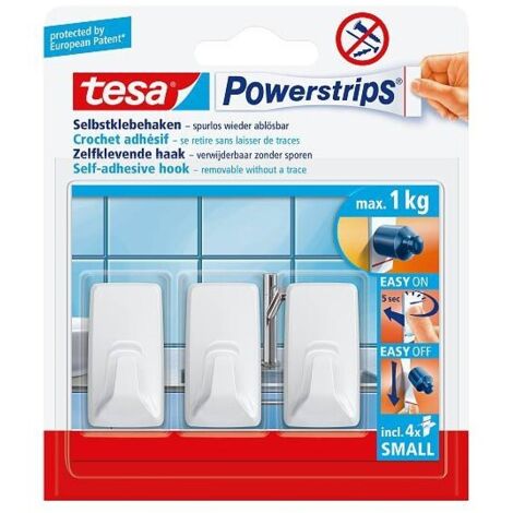 tesa Powerstrips Hooks S rectangular white