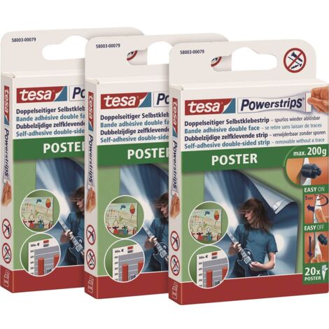 tesa POWERSTRIPS® Poster Nastro biadesivo Bianco Contenuto: 60 pz.