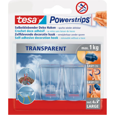 tesa POWERSTRIPS selbstklebende Haken für Dekorationen x2