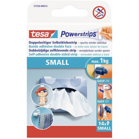 tesa POWERSTRIPS® Small Nastro biadesivo Bianco Contenuto: 14 pz.