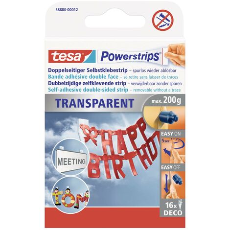 tesa Powerstrips® Transparent DECO tesa 58800-00012-20 transparent 16 pc(s) S17031