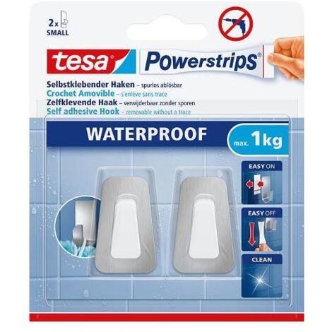 TESA POWERSTRIPS WATERPROOF HOOKS S METAL-PLASTIC