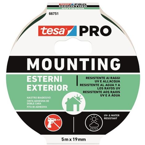 Tesa pro tape 66751-00003-para montaje en exteriores -5mx19mm