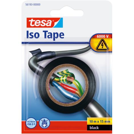 Tesa PVC-Isolierband Schwarz 10m x 15mm