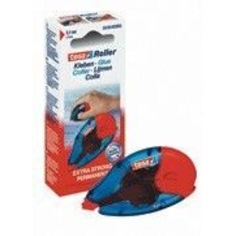 Tesa Roller di colla ricaricabile blu traslucido rosso
