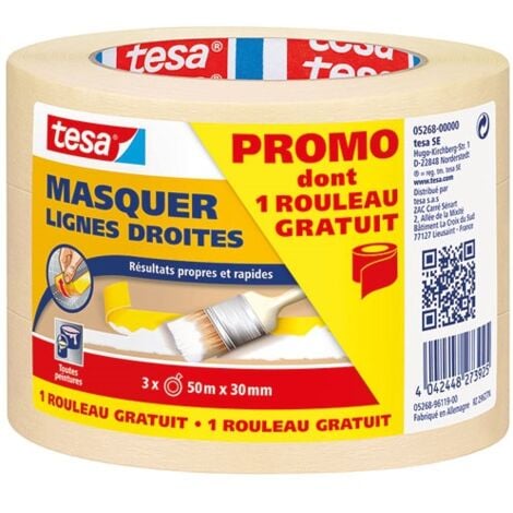TESA - Ruban adhésif masquage - lot de 3 - 50m x 30 mm