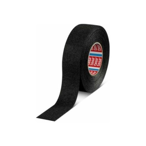 Tesa – Ruban adhésif noir PET 19mm x 15m – Force d'adhérence 3 N/cm – Résistance à la traction 40N/cm – Allongement à la rupture 20%